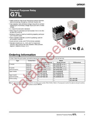 G7L-1A-TUB-J-CB-DC12 datasheet  